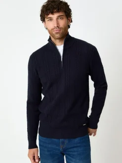 Threadbare Cable Knit Quarter Zip Jumper^ Knitwear|Knitwear