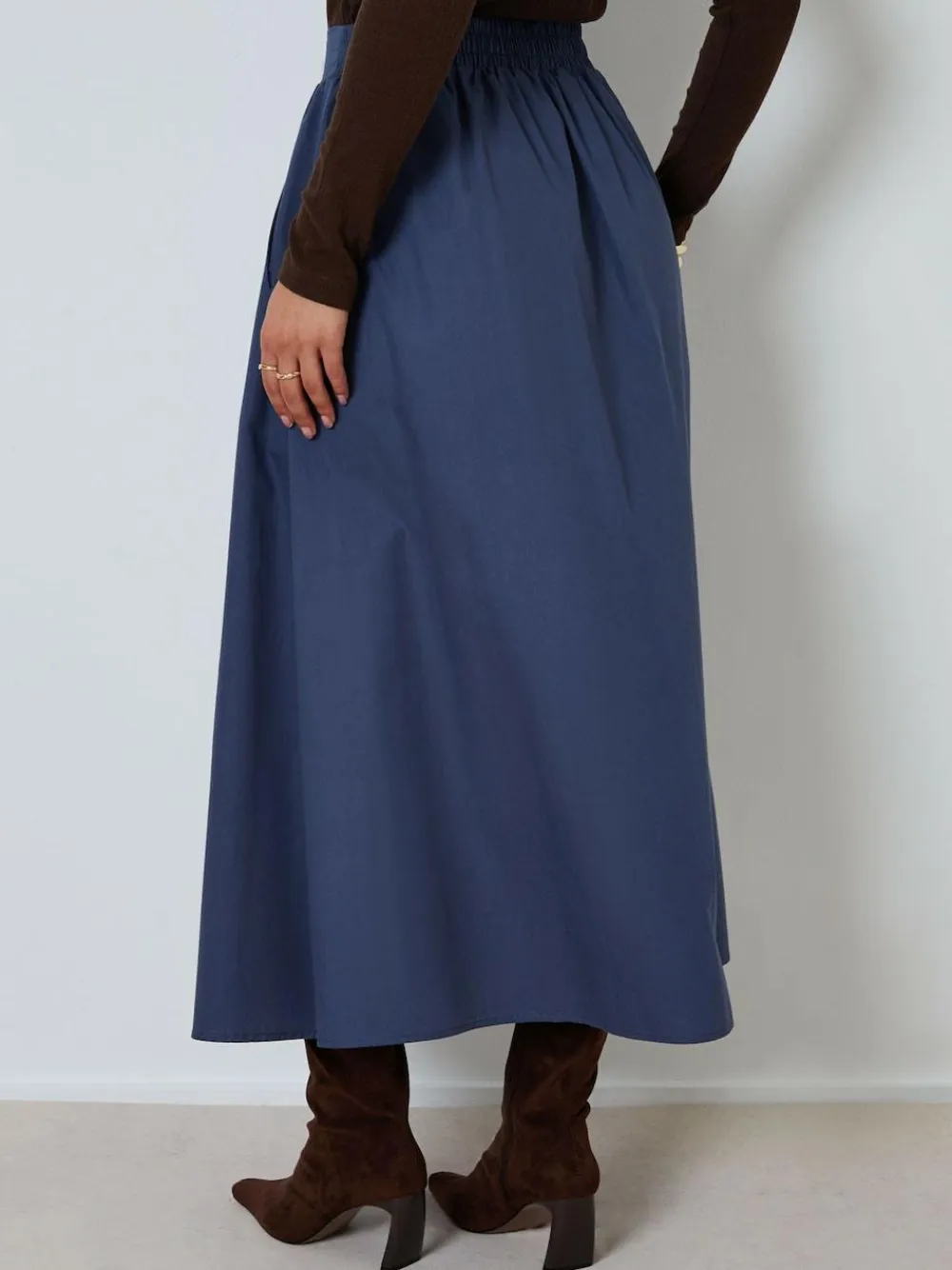 Clearance Threadbare Blue Midi Skirt with Pockets