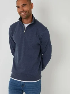 Best Threadbare Mock T-Shirt Quarter Zip Sweatshirt Blue