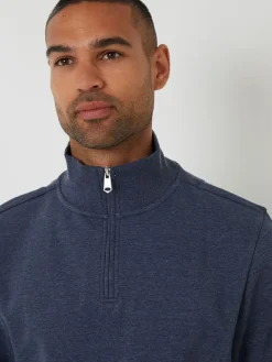 Best Threadbare Mock T-Shirt Quarter Zip Sweatshirt Blue
