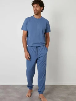 Online Threadbare Peached Cotton Pyjamas Set Blue