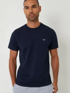 Sale Threadbare Blue Short Sleeve Top & Stripe Trousers Pyjamas Set