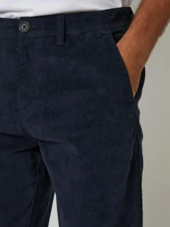 Sale Threadbare Straight Leg Stretch Corduroy Trousers Blue