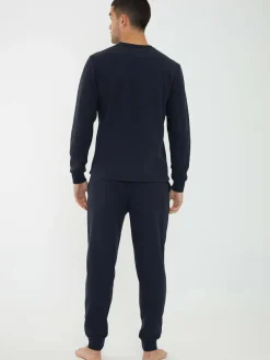 Threadbare Blue Waffle Textured Fleece Loungewear Set^ Loungewear