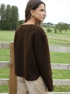 Sale Threadbare Borg Fleece Toggle Jacket Brown