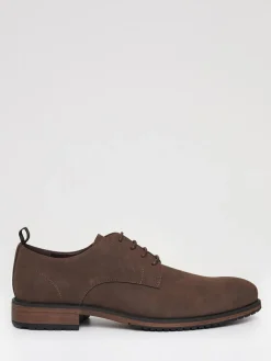 Threadbare Faux Suede Derby Shoes Brown
