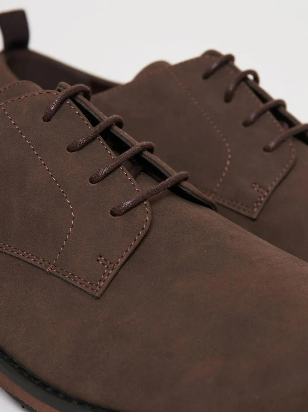 Threadbare Faux Suede Derby Shoes Brown
