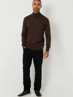 Threadbare Brown Knitted Roll Neck Jumper^ Knitwear|Knitwear