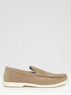 Hot Threadbare Faux Suede Slip On Loafers Brown Light