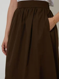 Hot Threadbare Brown Midi Skirt with Pockets