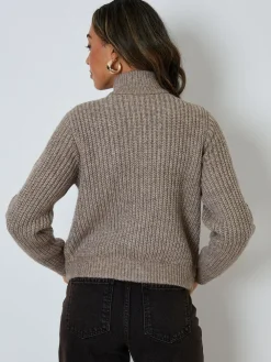 Threadbare Zip Through Knitted Bomber Jacket^Women Coats & Jackets|Coats & Jackets