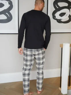 Threadbare Dark Black Blend Long Sleeve Pyjamas Set^ Pyjamas