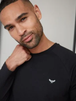 Threadbare Dark Black Blend Long Sleeve Pyjamas Set^ Pyjamas