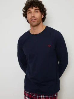 Threadbare Dark Blue Blend Long Sleeve Pyjamas Set^ Pyjamas