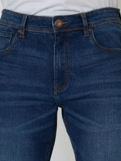 Online Threadbare Dark Blue Straight Fit Jeans With Stretch