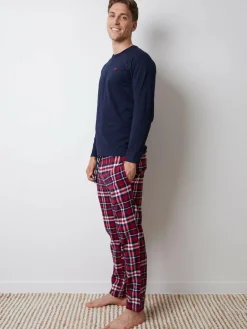 Hot Threadbare Grey Check Long Pyjamas Set 2 Pack