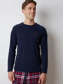 Hot Threadbare Grey Check Long Pyjamas Set 2 Pack