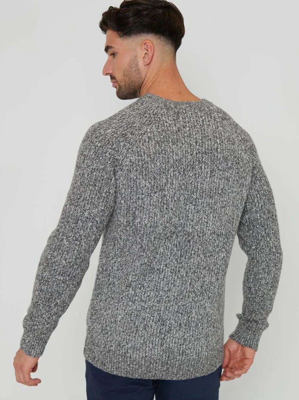 Best Threadbare Raglan Sleeve Crew Neck Jumper Grey