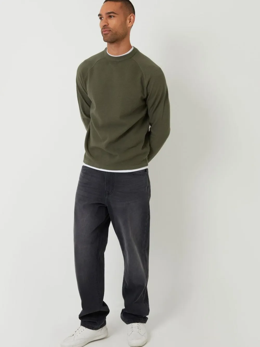 Threadbare Mock T-Shirt Textured Knit Crew Neck Jumper^ Knitwear|Knitwear