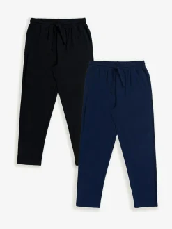Outlet Threadbare Cotton Lounge Joggers 2 Pack Navy Blue