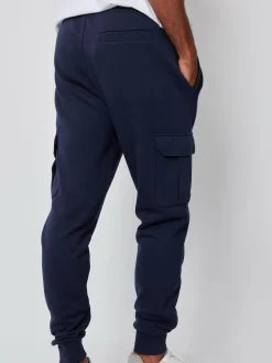 Online Threadbare Cargo Style Joggers Navy
