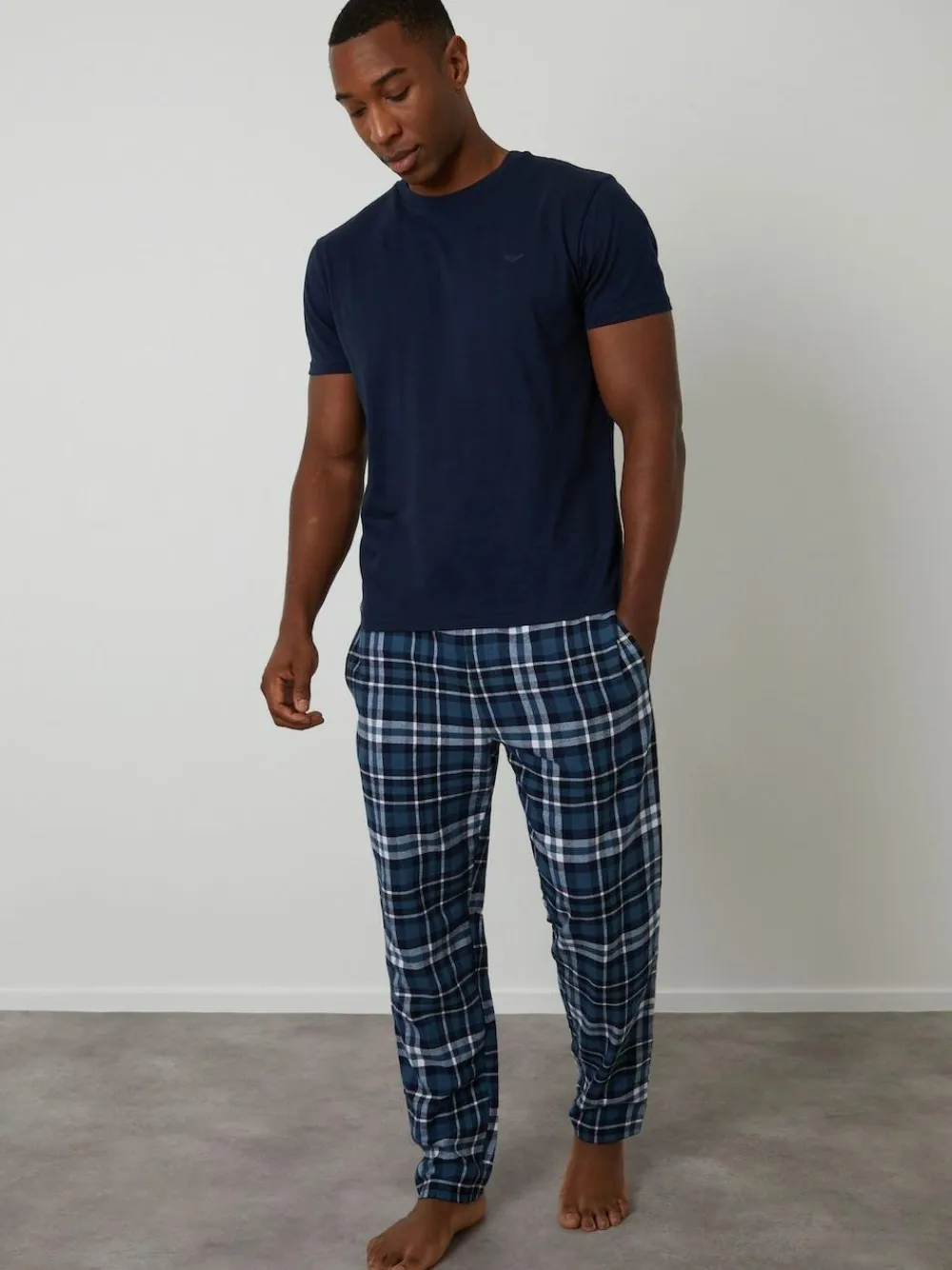Threadbare Navy Check Pyjamas Set^ Pyjamas