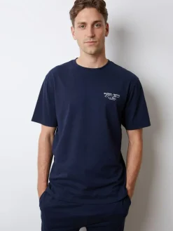 Best Threadbare Peached Cotton Graphic Lounge Set Navy