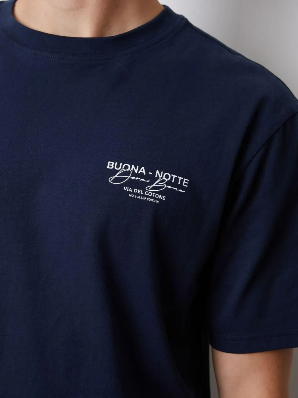 Best Threadbare Peached Cotton Graphic Lounge Set Navy