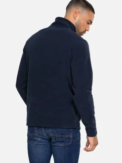 Sale Threadbare Quarter Zip Fleece Sweatshirt Navy