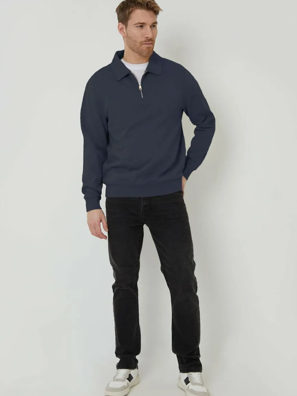 Threadbare Quarter Zip Collared Sweatshirt^ Sweatshirts & Hoodies|Sweatshirts & Hoodies