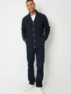 Threadbare Shawl Collar Cardigan Navy