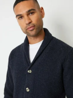 Threadbare Shawl Collar Cardigan Navy