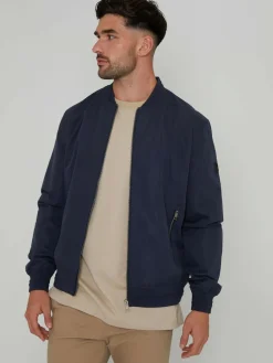 Clearance Threadbare Navy Showerproof Classic Bomber Jacket