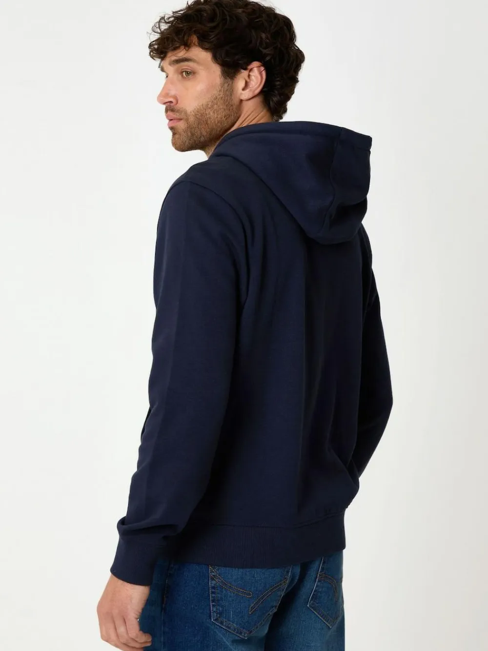 Online Threadbare Navy Zip Through Hoodie