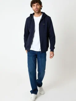 Online Threadbare Navy Zip Through Hoodie
