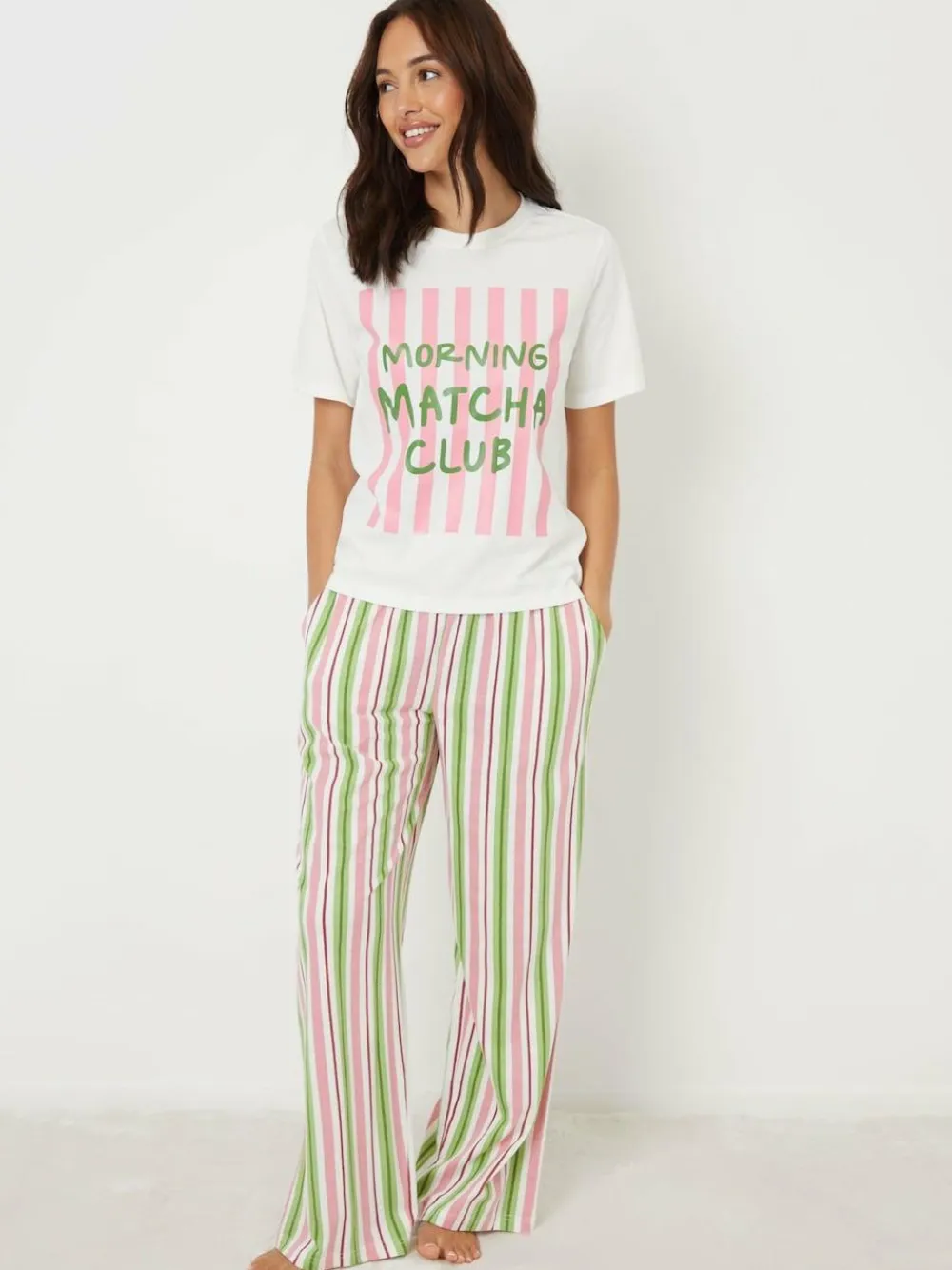 Threadbare Pink Graphic Print Short Sleeve Pyjamas Set^Women Pyjamas|All Night & Lounge