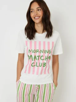 Threadbare Pink Graphic Print Short Sleeve Pyjamas Set^Women Pyjamas|All Night & Lounge