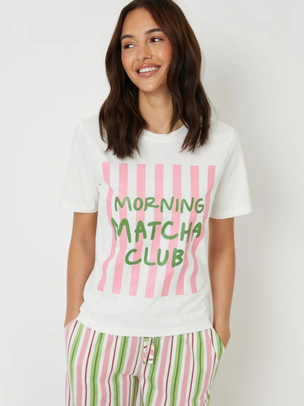 Threadbare Pink Graphic Print Short Sleeve Pyjamas Set^Women Pyjamas|All Night & Lounge