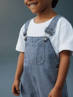 Next Ticking Stripe Dungarees (3mths-7yrs)^BOY Sets & Co-Ords|Sets & Co-Ords