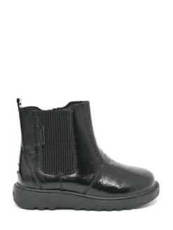 Discount Toezone Amara Girls Patent Leather Gusset and Zip Black Boots