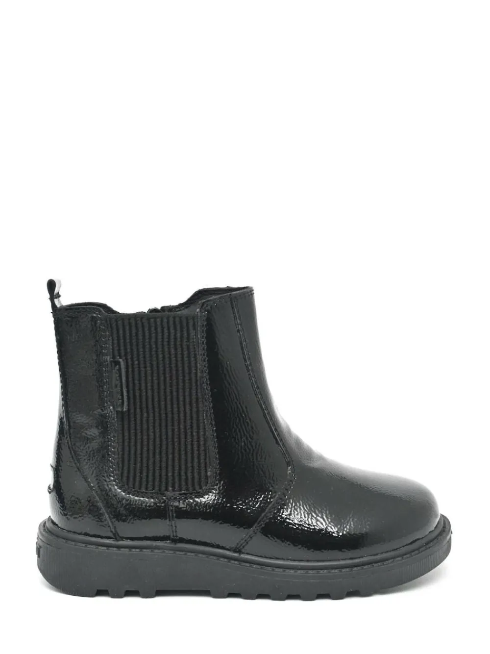 Discount Toezone Amara Girls Patent Leather Gusset and Zip Black Boots