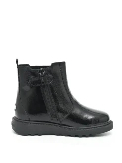 Discount Toezone Amara Girls Patent Leather Gusset and Zip Black Boots
