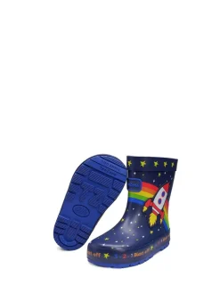New Toezone Blue Quinn Space Rocket Wellies