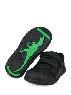 Toezone Boys Rebel Dinosaur Print School Black Shoes^BOY School Shoes|Boys Shoes