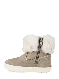 Toezone Girls Suede Leather Faux Fur Zip Boots^ Boots & Wellies