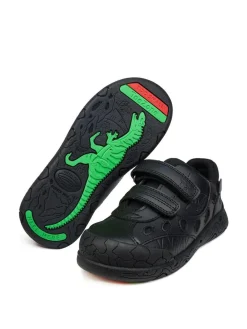 Toezone Jay Dinosaur Ortholite Black School Shoes