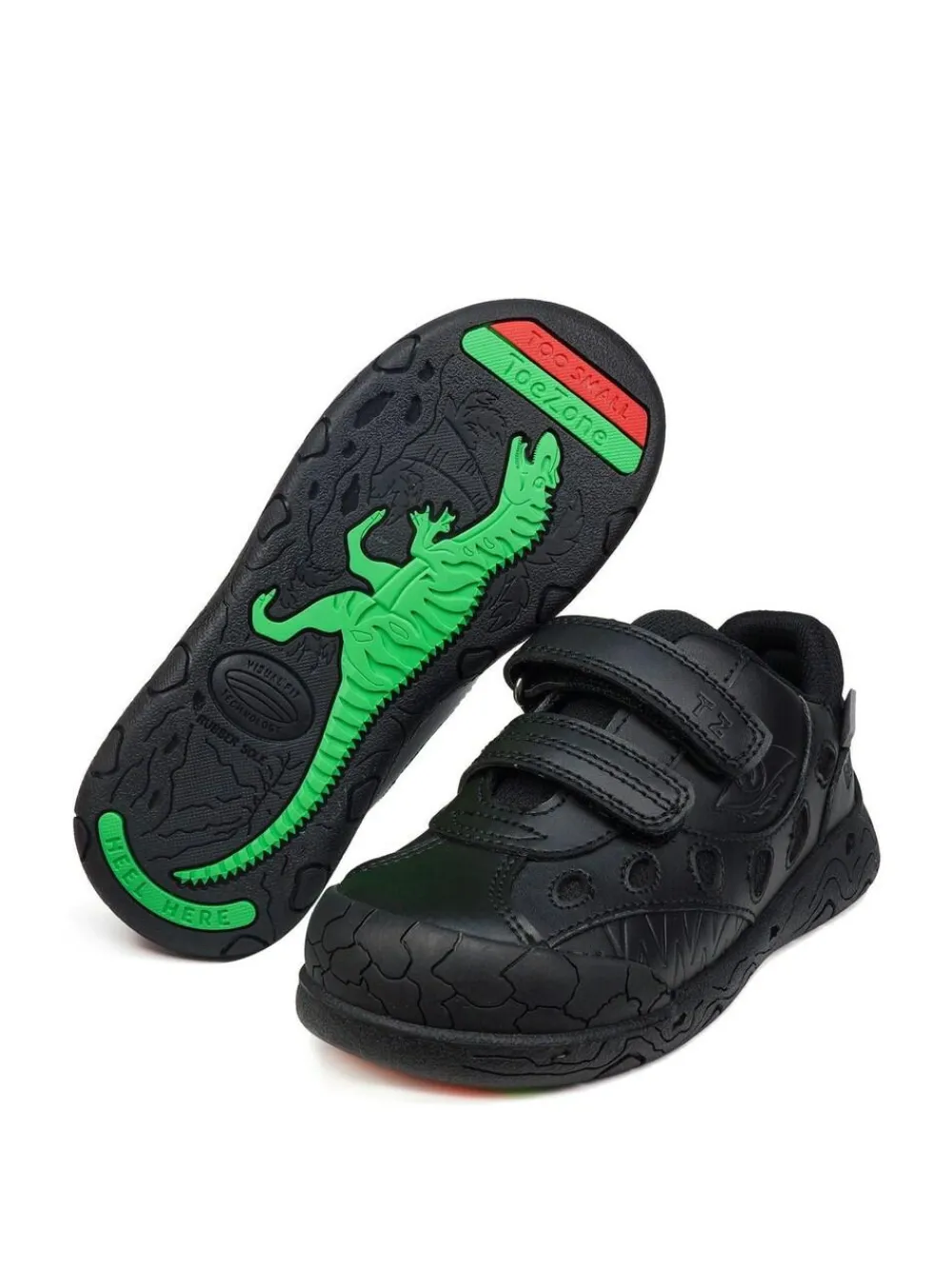 Toezone Jay Dinosaur Ortholite Black School Shoes