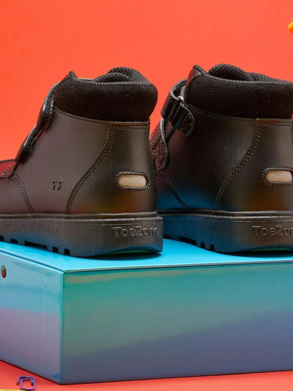 Toezone Levi Boys Rip Tape Black Ankle Boots with Toe Bumper^BOY Baby Boots|Boots