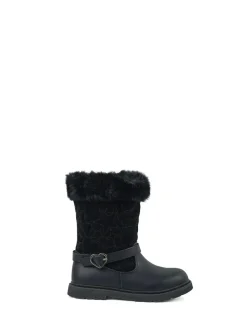 Discount Toezone Lumi Faux Fur Zip Heart Buckle Boots