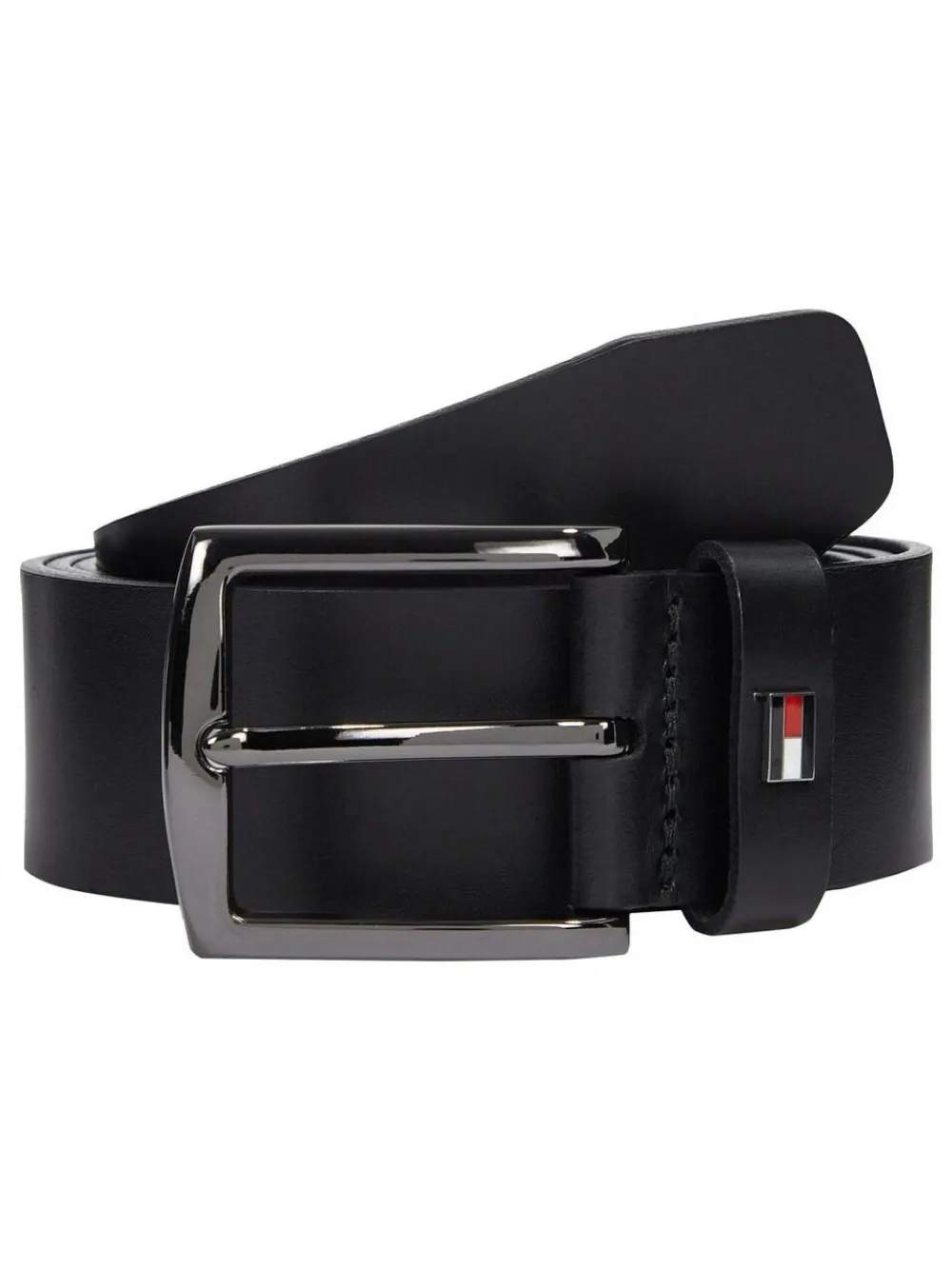 Tommy Hilfiger Black Denton Leather Belt^ Belts & Braces